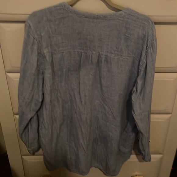 Ana Henley Style Striped Blouse Size XL - Picture 3 of 5